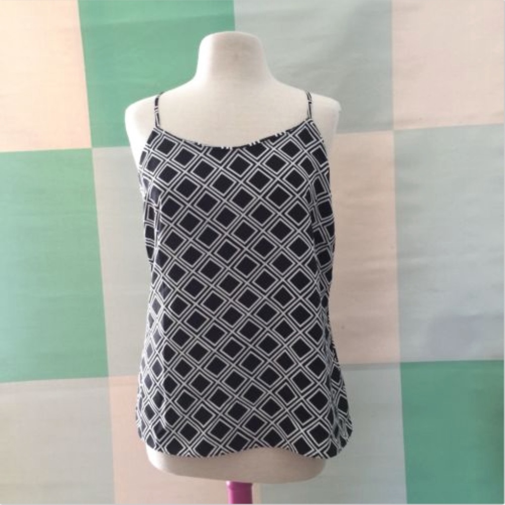 J CREW NWT Geometric Halter top shirt size 8 NEW tank top print black